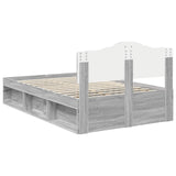 Bed Frame Grey Sonoma 120 x 190 cm Solid Pine Wood 3412930