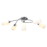 Ceiling Lamp with Ceramic Shades for 5 E14 Bulbs White Cone 289238
