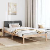Bed frame Brown and dark grey 100 x 200 cm Solid pine wood 878700