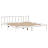 Bookcase Bed without Mattress White 180x200 cm Super King Solid Wood Pine 3321664