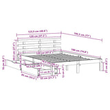 Bed Frame with Drawers without Mattress Wax Brown 120x190 cm Small Double 3302022