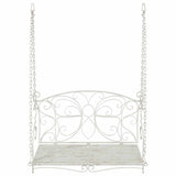 Swing Bench Steel 105.5 x 61 x 56 cm Antique White 42038697