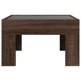 Coffee Table with Infinity LED Brown Oak 50x50x30 cm 847608