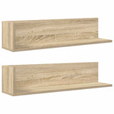 Wall Shelves 2 pcs Sonoma Oak 75x16.5x16.5 cm Engineered Wood 860033