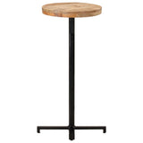 ZNTS Bar Table Round Ø50x110 cm Rough Mango Wood 320271