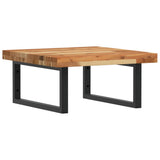 Basin Shelf Wall Mounted Steel and Solid Wood Acacia 3302773