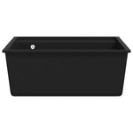 ZNTS Kitchen Sink with Overflow Hole Black Granite 147061