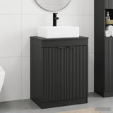 Bathroom Furniture Set Black Engineered Wood 3404241