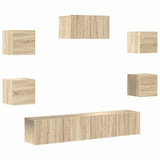 7 Piece TV Cabinet Set Sonoma Oak Engineered Wood 3114504