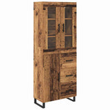Highboard with Drawer 2 pcs Old Wood Engineered Wood and Glass 3415681
