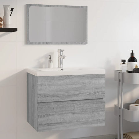 ZNTS Bathroom Furniture Set Grey Sonoma Engineered Wood 3152877