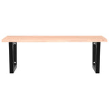Basin Shelf Wall Mounted Steel and Solid Wood Oak 3302635