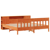 Bookcase Bed without Mattress Wax Brown 180x200 cm Super King Solid Wood Pine 3323175