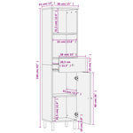 Bathroom Cabinet Black 38x33x160 cm Solid Wood Mango 356841