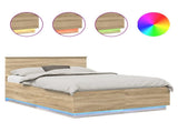 Bed Frame Sonoma Oak 150 x 200 cm Engineered Wood 3408063