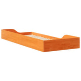 Bed Frame Wax Brown 90 x 220 cm Solid Pine Wood 873414