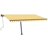 Freestanding Manual Retractable Awning 400x350 cm Yellow/White 3069818