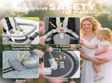 6 in 1 Foldable Kids Trike with Adjustable Parent Handle & Canopy for Ages 1-5, Grey T3398P378918