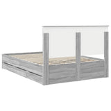 Bed Frame with Drawer Grey Sonoma 140 x 190 cm Engineer Wood 3411122
