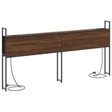 Storage Headboard with Charging Station Brown oak 200 cm 859829