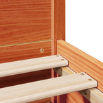 ZNTS Bed Frame without Mattress Wax Brown 135x190 cm Double Solid Wood Pine 3301799