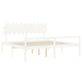 Senior Bed without Mattress White 200x200 cm Solid Wood 3195567