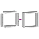 Firewood Rack White 100x40x100 cm Steel 850969