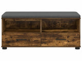 Hall Bench with Cushion with Drawer Smoked Oak 80 x 38 x 46 cm 891460