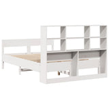 Bookcase Bed without Mattress White 140x200cm Solid Wood Pine 3322988