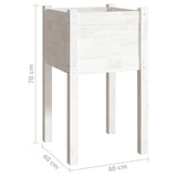 Garden Planters 2 pcs White 40x40x70 cm Solid Pinewood 810792