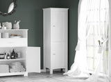 Tall Bathroom Storage Unit, Slim Bathroom Cabinet with Adjustable Shelves and Double Door, White T3398P378067