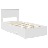 Bed Frame with Headboard White 90 x 190 cm Engineered Wood 3410949