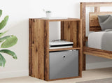 Bedside Table 2 pcs Old Wood 35 x 32 x 68.5 cm Engineered Wood 8000641