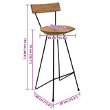 Bar Stools 2 pcs Solid Teak Wood 285205