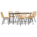 7 Piece Garden Dining Set Poly Rattan 3157877
