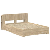 Bed Frame with Storage Sonoma Oak 150 x 200 cm Engineered Wood 3433777