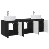 Bathroom Cabinet Set 3 pcs Black 49.5 x 44.5 x 65 cm 3405668