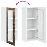 Wall Glass Cabinet PORTO Smoked Oak 40 x 31 x 100 cm 885450