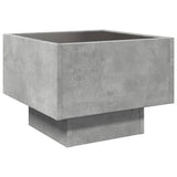 Bedside Table with Infinity LED Concrete Grey 40x40x30 cm 3284066