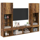 TV Wall Units with LED with LED 5 pcs Old wood Engineered Wood 3403610
