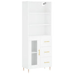 Highboard White 69.5x34x180 cm Engineered Wood 3189493