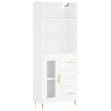 Highboard White 69.5x34x180 cm Engineered Wood 3189493
