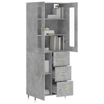 Highboard Concrete Grey 69.5x34x180 cm Engineered Wood 3198453