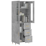 Highboard Concrete Grey 69.5x34x180 cm Engineered Wood 3198453