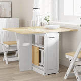 Butterfly Dining Table Foldable Corona White Solid Wood Pine 4013435