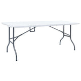 Garden Dining Set White and black Steel with powder coat, HDPE 48833