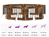 Dog Gate with Stands 8 pcs Smoked Oak 60 x 60 cm 892165