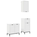 Bathroom Furniture Set 3 pcs White Engineered Wood and Metal 3393103