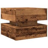 ZNTS Coffee Table with LED Lights Old Wood 50x50x40 cm 857716