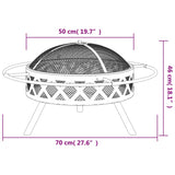 Fire Pit with Poker 70 cm XXL Steel 360058